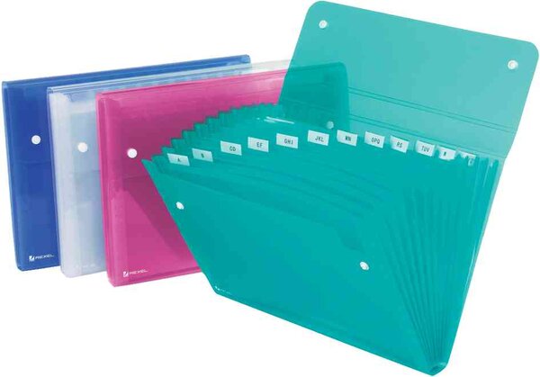 Trieur à soufflets Ice 13 pochettes transparent REXEL