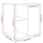 vidaXL Armoire roulante Sonoma gris 60x53x72 cm Bois d'ingénierie