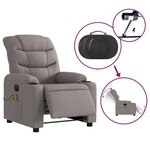 vidaXL Fauteuil de massage inclinable électrique Taupe Tissu