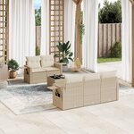 vidaXL Salon de jardin avec coussins 6 Pièces beige résine tressée