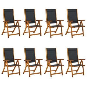 vidaXL Chaises de jardin pliantes lot de 8 acacia massif et textilène