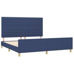 vidaXL Cadre de lit avec tête de lit Bleu 160x200 cm Tissu