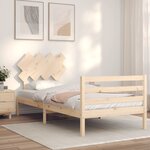 vidaXL Cadre de lit et tête de lit 100x200 cm bois massif