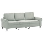 vidaXL Ensemble de canapés 2 Pièces avec coussins Gris clair Velours