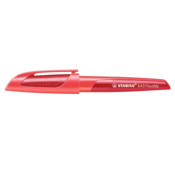 Stylo plume EASYbuddy pointe moyenne droitiers corail/rouge STABILO
