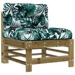 vidaXL Salon de jardin 10 Pièces avec coussins bois de pin imprégné