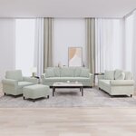 vidaXL Ensemble de canapés 4 Pièces avec coussins gris clair velours