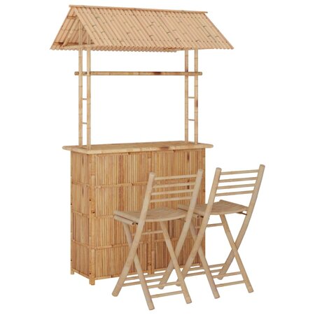 vidaXL Mobilier de bar 3 Pièces Bambou