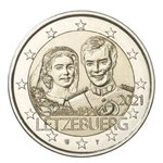 Lot de 4 x 2 euros commémoratives Luxembourg 2021 en 2 versions.