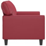 vidaXL Canapé à 2 places Rouge bordeaux 140 cm Similicuir