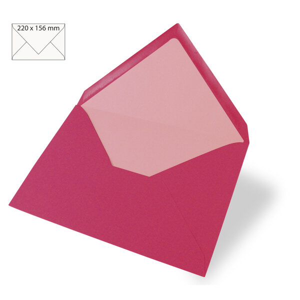 Enveloppe p.carte A5 uni FSC Mix Credit rose oeillet 220x156mm 90g / m² 5 pces