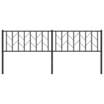 vidaXL Tête de lit métal noir 200 cm
