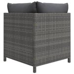 vidaXL Salon de jardin 6 Pièces avec coussins Résine tressée Gris