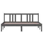 vidaXL Cadre de lit sans matelas gris bois massif 160x200 cm