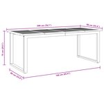 Table de salle à manger extérieure vidaXL Grise 200x90x75 cm Acier et Bois Massif Acacia