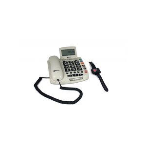 GEEMARC Téléphone filaire grosses touches sénior SERENITIES avec télécommande design