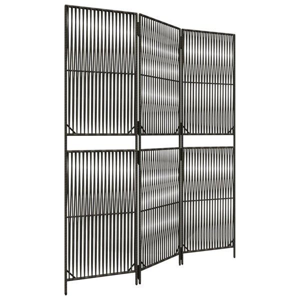 vidaXL Cloison de séparation 3 panneaux gris résine tressée