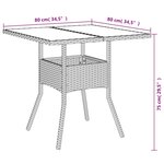 vidaXL Ensemble à manger de jardin et coussins 3 Pièces blanc rotin verre