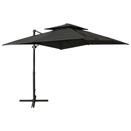 vidaXL Parasol déporté à double toit 250x250 cm Anthracite