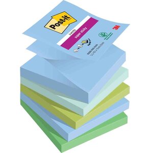 Pack de 5 Bloc-note adhésif Super Sticky Z-Notes 76 x 76 mm Oasis POST-IT