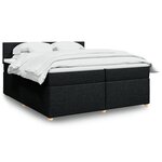 vidaXL Sommier à lattes de lit avec matelas Noir 200x200 cm Tissu