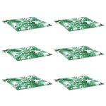 vidaXL Coussins de chaise lot de 6 motif de feuilles 50x50x4 cm tissu