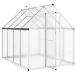 vidaXL Serre avec cadre de base argenté 224x169x195 cm aluminium