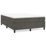 vidaXL Cadre de lit Gris foncé 140x190 cm Velours