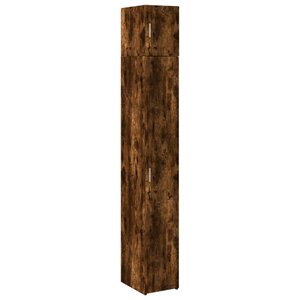 vidaXL Armoire de rangement mince chêne fumé 30x42 5x225 cm