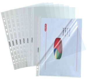 Pack de 100 Pochettes perforée A4 Grainé 0 55 m Ouverte Haut et Coté HERLITZ