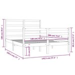 vidaXL Cadre de lit Bois de pin massif 140x190 cm