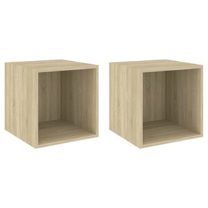 vidaXL Armoires murales 2 Pièces Chêne Sonoma 37x37x37 cm Bois ingénierie