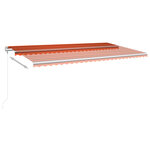 vidaXL Auvent manuel rétractable avec poteaux 6x3 5 m Orange et marron