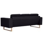 vidaXL Canapé à 3 places Tissu Noir