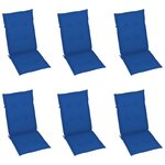 vidaXL Chaises inclinables de jardin lot de 6 et coussins bois acacia