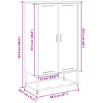 vidaXL Buffet haut blanc 68 5x38 5x123 5 cm acier