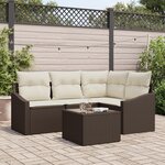 vidaXL Ensemble de canapé de jardin 4 pièces avec coussins gris en poly rattan