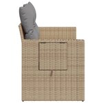 vidaXL Canapé de jardin avec coussins 2 places beige résine tressée