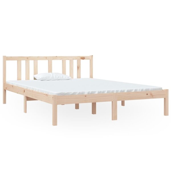 vidaXL Cadre de lit Bois massif 140x190 cm