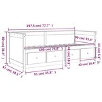 vidaXL Lit de jour sans matelas 90x190 cm bois de pin massif