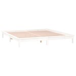 vidaXL Cadre de lit à LED blanc 140x190 cm bois massif