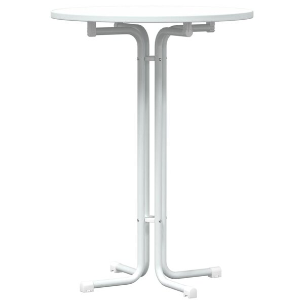 vidaXL Table à manger blanc Ø80x110 cm bois d'ingénierie et acier