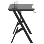 vidaXL Bureau de jeu avec pieds en forme de Y Noir 110x60x75 cm