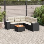 vidaXL Salon de jardin 6 Pièces avec coussins noir résine tressée