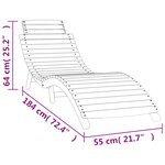 vidaXL Chaise longue blanc 184x55x64 cm bois massif d'acacia