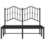 vidaXL Cadre de lit métal sans matelas avec tête de lit noir 120x200cm