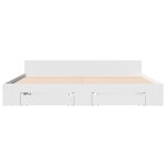 vidaXL Cadre de lit avec tiroirs blanc 180x200 cm bois d'ingénierie