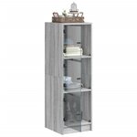 vidaXL Buffet avec portes en verre sonoma gris 35x37x109 cm