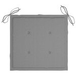 vidaXL Chaises de jardin avec coussins gris lot de 6 Bois teck massif