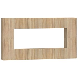 vidaXL Ensemble de meubles TV 8 Pièces Chêne sonoma Bois d'ingénierie
